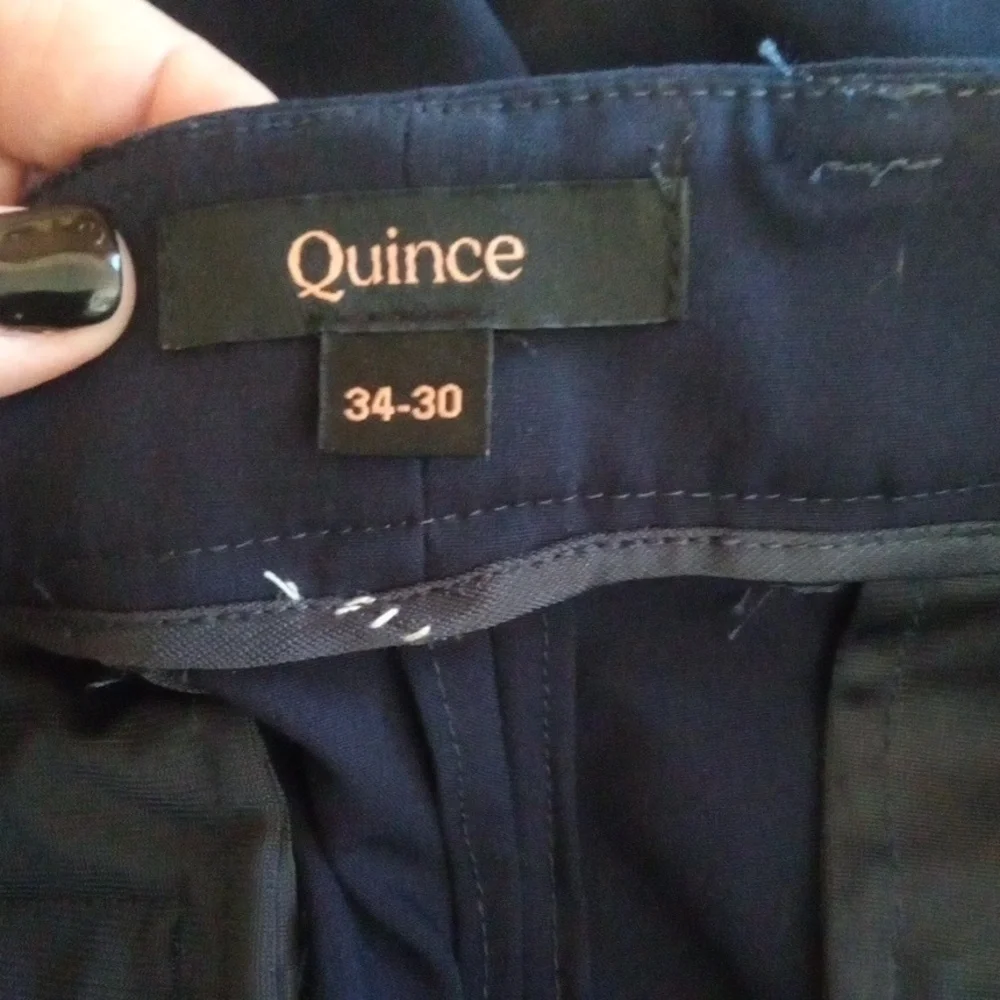 Quince Performance Stretch Dress Pants Slim Fit Navy Mens 34